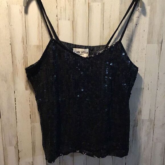 Sexy sequin tank top by Joan Leslie size large - Picture 1 of 4